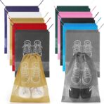10 Pcs Portable Travel Shoe Bags, 17.3 x 12.6 Inches Waterproof Non-Woven Shoe Organizers Storage Bags, Large Drawstring Shoes Pouch Packing Organizers with Rope for Men, Women, Children - Image 2