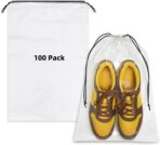 100 Pack Clear Shoe Bags for Travel, 12"x18" Large Travel Shoe Bags for Storage and Packing, Waterproof Drawstring Shoe Bag for Traveling, Bulk Travel Essentials for Men and Women - Image 2