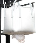 10Pack Aolikebao FIBC Bulk Bag,1.5 Ton Bag, 39.4"L x 39.4"W x 39.4"H,3300lbs SWL Safty Factor 3:1,Woven Polypropylene Bags,Duffle Top Spout Bottom (10) - Image 2