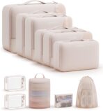 11 Set Packing Cubes for Travel,Gifts for Women Mom Kids,TSA Approved Bags for Makeup, Cosmetic, Toiletry, Organizers for Suitcase Carry On, Cruise Essentials Airplane Accessories, Beige - Image 2