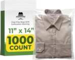11"x14" (1000 Pack) Clear Poly Bags with Suffocation Warning – Self‑Seal for Shipping, Storage, Office Packaging - Image 2