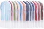 12 Pack Garment Bags for Hanging Clothes - Translucent Suit Bag for Closet Wardrobe Storage Travel - 24" x 42" - Image 2