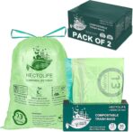 13 Gallon,100 Count, Compostable Trash Bags with Drawstring,Tear Resistant Kitchen Food Scrap Waste Bag, ASTM D6400, US BPI and Europe OK Compost Home Certified - Image 2