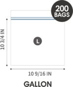 24/7 Bags- Gallon Zip Storage Bags, 200 Count, Double Zipper Seal, Easy Grip Open Tabs, Write-On Space, BPA-Free & Heavy Duty, Microwave Safe, Non-StandUp - Image 3