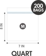 24/7 Bags- Quart Zip Storage Bags, 200 Count, Double Zipper Seal, Easy Grip Open Tabs, Write-On Space, BPA-Free & Heavy Duty, Microwave Safe, Non-StandUp - Image 3