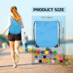 Drawstring Backpack Bulk 6 PCS, Drawstring Bags String Backpack Cinch Sack Gym Bags for Sport Trip Beach Swimming, 6 Color - Image 3
