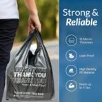 Reli. Thank You Plastic Bags | 100 Pack | (11.5" x 6.5" x 21"), Black | Plastic Bags with Handles | Ideal for Grocery, Shopping, Food Take Out, Restaurants, Small Business - Image 4