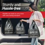 Reli. Thank You Plastic Bags | 100 Pack | (11.5" x 6.5" x 21"), Black | Plastic Bags with Handles | Ideal for Grocery, Shopping, Food Take Out, Restaurants, Small Business - Image 6