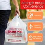 Reli. Plastic Bags Thank You (1050 Count) | White Grocery Bags with Handles | Shopping (Plastic) - Image 4