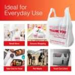 Reli. Plastic Bags Thank You (1050 Count) | White Grocery Bags with Handles | Shopping (Plastic) - Image 7