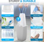 Charmount Small Trash Bags 4 Gallon, 200 Count Drawstring Mini Garbage Bags, Plastic Trash Can Liners for Bathroom Accessories, Bedroom, Dorm Room Essentials, Office - Image 4