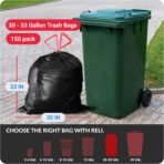 Reli. 30 Gallon Trash Bags Drawstring | 150 Count | Black | 30 Gallon Garbage Bags Heavy Duty | Large 30 Gal - Image 3