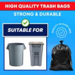 Tasker 44-45 Gallon Trash Bags Heavy Duty, (Value 100 Bags w/Ties) Extra Large Black Trash Bags - 39 Gallon - 40 Gallon - 42 Gallon - 45 Gallon - Large Black Garbage Bags Heavy Duty - Image 6