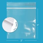 3" x 3" Zip Bags - 1000 Count, Small, Clear Plastic Reclosable Zipper Poly Baggies, 2 Mil, with Resealable Zip Top Lock for Packaging Jewelry, Coins, Pills, Candy, Beads, Seeds & More. - Image 3
