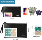 Fireproof Waterproof Money Document Bag - 2 Pack Safe Zipper Bags with Reflective Strip, Fire & Water Proof Storage Organizer Pouch for A4,File,Cash,Passport,Table(13.4" x 9.8" and 10.6" x 6.7") - Image 4