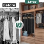 BALEINE 1PK Heavy Duty Garment Bag with Shoe Storage Travel Bag for Dresses, Suit, Coats Travel Essential (43", Black) - Image 4