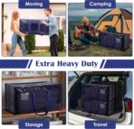 6 Pack Extra Large Heavy Duty Moving Bags with Reinforced Zipper & Wide Handles, Moisture-Resistant Storage Bins Packing Cubes for Clothes, College Dorm, Travel, and Home Organization, Dark Blue - Image 8