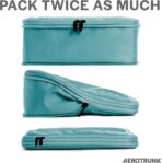 Aerotrunk Compression Packing Cubes for Travel - Luggage Organizer Bags - Double Zipper Packing Cubes for Suitcases (6-Pack, Teal) - Image 3