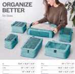 Aerotrunk Compression Packing Cubes for Travel - Luggage Organizer Bags - Double Zipper Packing Cubes for Suitcases (6-Pack, Teal) - Image 4