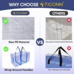 TICONN 6 Pack Extra Large Moving Bags Heavy Duty with Zippers & Carrying Handles, Durable Storage Bags Moving Boxes for Closet Organizers and Storage (6 Pack, Blue) - Image 5