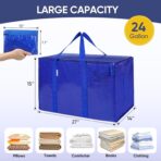 TICONN 6 Pack Extra Large Moving Bags Heavy Duty with Zippers & Carrying Handles, Durable Storage Bags Moving Boxes for Closet Organizers and Storage (6 Pack, Blue) - Image 6