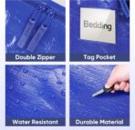 TICONN 6 Pack Extra Large Moving Bags Heavy Duty with Zippers & Carrying Handles, Durable Storage Bags Moving Boxes for Closet Organizers and Storage (6 Pack, Blue) - Image 7