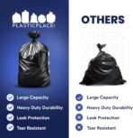 Plasticplace 55-60 Gallon Trash Bags, 1.2 Mil Heavy Duty Contractor Garbage Bags, Black Tear-Resistant Bags for Construction, Yard Waste, Industrial Use, Large 38” x 58” (100 Count) - Image 6