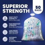 Plasticplace - W55LDC2 55-60 gallon Trash Bags │ 2 Mil │ Clear Heavy Duty Garbage Can Liners │ 38” x 58” 1 Count (Pack of 50) - Image 6