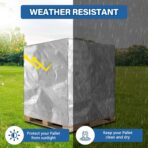 2 Pcs Silver 48" x 60" x 48" Heavy Duty Pallet Covers Outdoor PE Waterproof Pallet Cover Silver Tarp Waterproof for Construction Outdoor Storage - Image 5