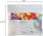 Serfeymi Pill Bags for Travel Pill Pouch Organizer Pack of 120 BPA Free 3 x 2.75 inch Reusable Pill Pouches for Medicine with Write on Label & Zipper Seal Waterproof AM PM Pill Baggies for Supplements - Image 3