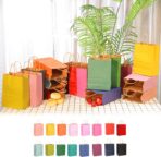 qiqee Medium Size Paper Gift Bags With Handles 10.6"x8.3"x4.3" 16 Solid Colors Party Favor Bags（16-Packs） - Image 7