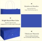 BagDream Royal Blue Gift Bags Medium Size 8x4.25x10.5 Kraft Blue Paper Bags with Handles Bulk 100Pcs for Wedding, Party Favors, Business, Retail, Grocery Paper Gift Sacks - Image 4