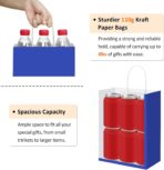 BagDream Royal Blue Gift Bags Medium Size 8x4.25x10.5 Kraft Blue Paper Bags with Handles Bulk 100Pcs for Wedding, Party Favors, Business, Retail, Grocery Paper Gift Sacks - Image 5