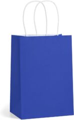 BagDream Royal Blue Gift Bags with Handles Bulk 100Pack 5.25x3x8 Inch Small Kraft Paper Bags for Wedding, Party Favors, Business, Retail, Blue Paper Gift Sacks - Image 8