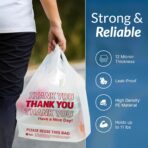 Reli. Thank You Plastic Bags | 150 Pack | (11.5" x 6.5" x 21"), White | Plastic Bags with Handles | Ideal for Grocery, Shopping, Food Take Out, Restaurants, Small Business - Image 4