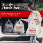 Reli. Thank You Plastic Bags | 150 Pack | (11.5" x 6.5" x 21"), White | Plastic Bags with Handles | Ideal for Grocery, Shopping, Food Take Out, Restaurants, Small Business - Image 6