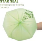 SUPERBIO 13 Gallon Compostable Kitchen Waste Bags with Handles, Food Scrap Bags Certified by BPI, OK compost INDUSTRIAL, 30 Count, 49.2L - Image 6