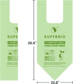 SUPERBIO 13 Gallon Compostable Kitchen Waste Bags with Handles, Food Scrap Bags Certified by BPI, OK compost INDUSTRIAL, 30 Count, 49.2L - Image 8
