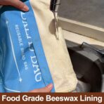 Bread Bags for Homemade, Beeswax Reusable Bread Bag for Sourdough 2-Pack, Large Reusable Waxed Food Storage Bag to Keep Sourdough Fresh, Freezer-Safe, Eco-Friendly (Blue&Grey) - Image 5