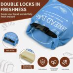 Bread Bags for Homemade, Beeswax Reusable Bread Bag for Sourdough 2-Pack, Large Reusable Waxed Food Storage Bag to Keep Sourdough Fresh, Freezer-Safe, Eco-Friendly (Blue&Grey) - Image 7