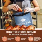 Bread Bags for Homemade, Beeswax Reusable Bread Bag for Sourdough 2-Pack, Large Reusable Waxed Food Storage Bag to Keep Sourdough Fresh, Freezer-Safe, Eco-Friendly (Blue&Grey) - Image 8