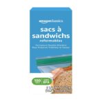 Amazon Basics Reclosable Sandwich Double Zipper Storage Bags, 100 Count, Pack of 1 - Image 5