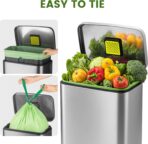 SUPERBIO 13 Gallon Compostable Drawstring Kitchen Waste Bag, 49.2 Liter, 30 Count,1 Mil, Heavy Duty Food Scrap Bags, BPI, Seedling and OK compost INDUSTRIAL - Image 5