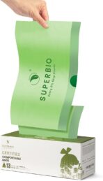 SUPERBIO 13 Gallon Compostable Drawstring Kitchen Waste Bag, 49.2 Liter, 30 Count,1 Mil, Heavy Duty Food Scrap Bags, BPI, Seedling and OK compost INDUSTRIAL - Image 9