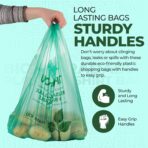 500 Biodegradable Compostable Thank You Plastic Bags - Grocery Shopping Bags with Handles [12" X 6.5" X 22"] Eco Friendly Green Plastic T Shirt Bags for Small Business Restaurant Supplies Retail Store - Image 5