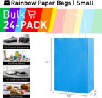 SUNCOLOR 24-Pack Rainbow Gift Bags with Handles, 8" Multi-Color Paper Party Favor Bags for Goodies. Birthdays, Events, Classrooms & Celebrations - Image 4