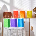 SUNCOLOR 24-Pack Rainbow Gift Bags with Handles, 8" Multi-Color Paper Party Favor Bags for Goodies. Birthdays, Events, Classrooms & Celebrations - Image 6