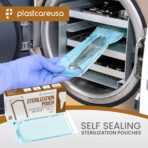 200 5.25 x 10 Self Sealing Sterilization Pouches - Autoclave Sterilizer Bags Pouch for Sterilizing Dental Medical Instruments and Cleaning Tools - Latex-Free, Color Changin Indicator by PlastCare USA - Image 3
