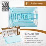 200 5.25 x 10 Self Sealing Sterilization Pouches - Autoclave Sterilizer Bags Pouch for Sterilizing Dental Medical Instruments and Cleaning Tools - Latex-Free, Color Changin Indicator by PlastCare USA - Image 7