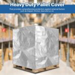 1 Pcs Silver 48" x 60" x 48" Heavy Duty Pallet Covers Outdoor PE Waterproof Pallet Cover Silver Tarp Waterproof for Construction Outdoor Storage - Image 3